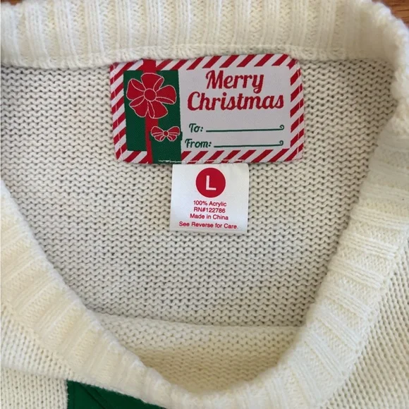 Great Christmas Sweater Women’s Large White (Ivory) Jingle Bells Holiday Top NWT - Picture 2 of 8